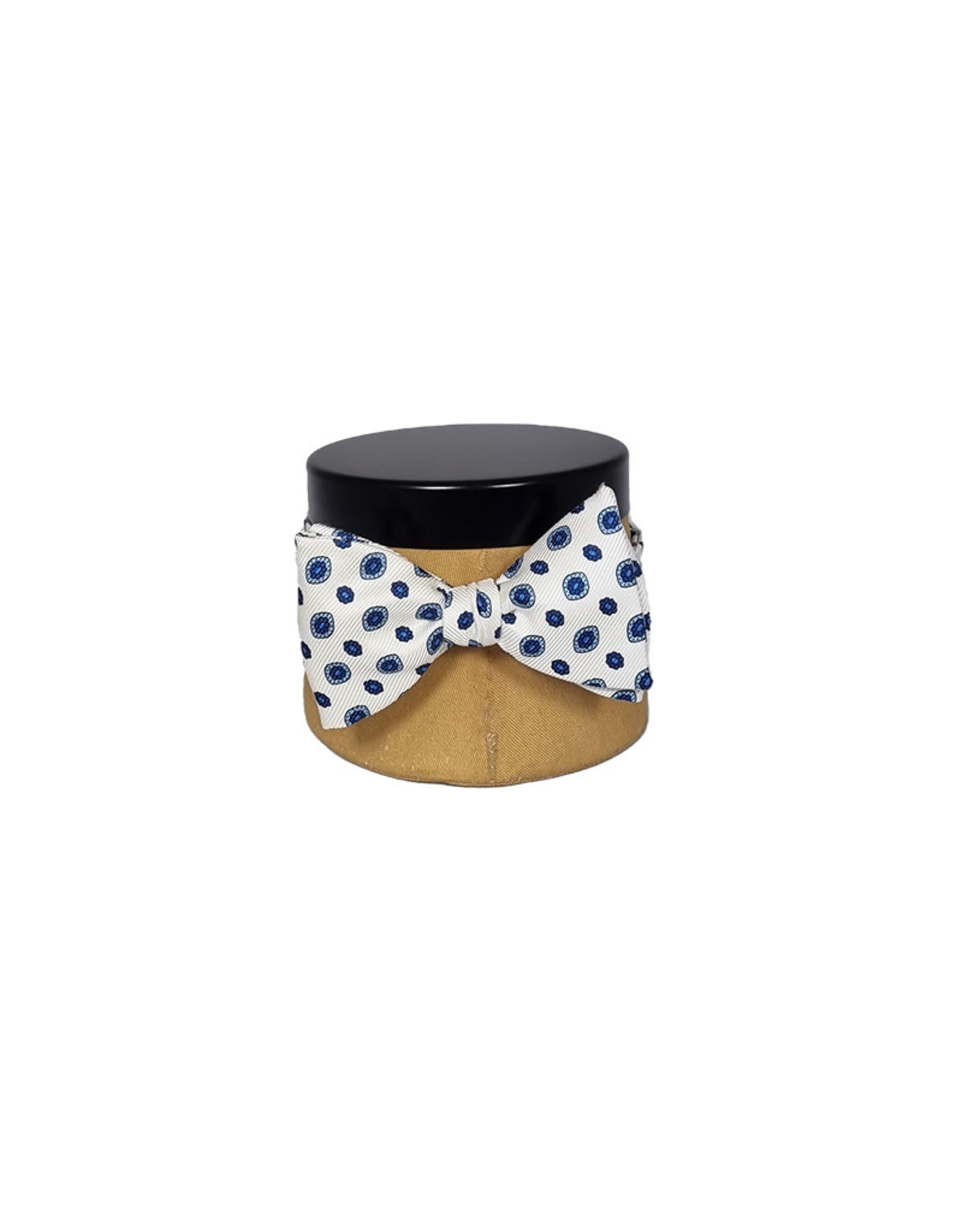 Calabrese Calabrese bow tie off white - blue medallion