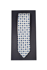 Calabrese Calabrese tie off white blue medaillon