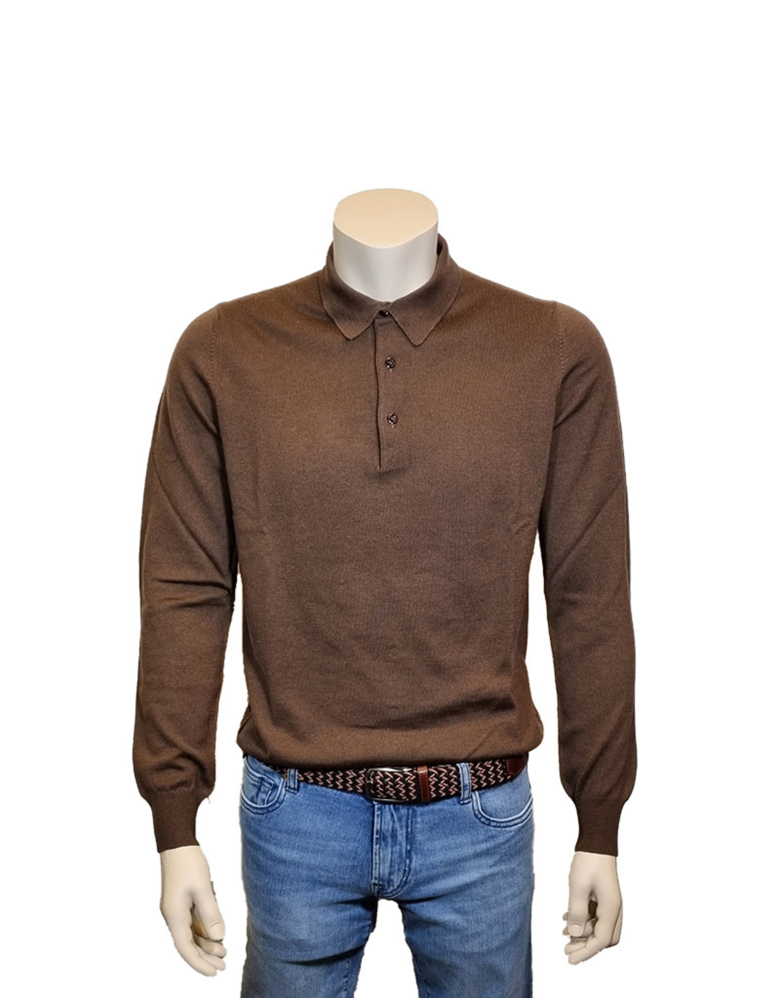 Gran Sasso Sandmore's polo long sleeves brown 14290/176 M:55132