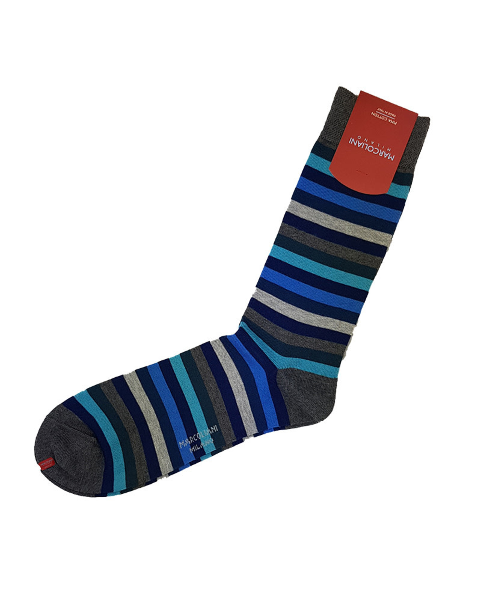 Marcoliani Marcoliani socks blue mix rainbow stripe