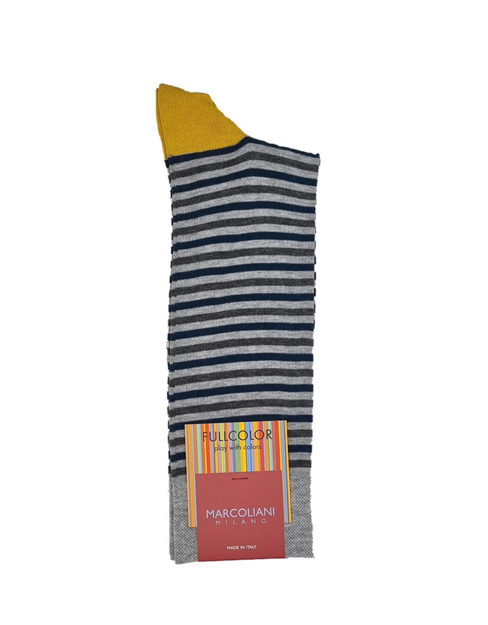 Marcoliani Marcoliani sokken grijs-petrol easy stripe 4599T/Y32