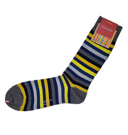 Marcoliani Marcoliani sokken blauw-geel gestreept