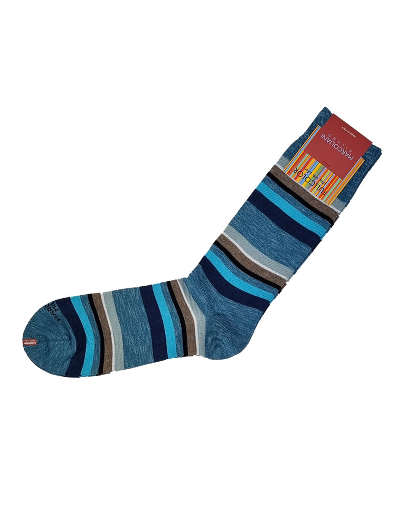 Marcoliani Marcoliani socks petrol eclectic stripe