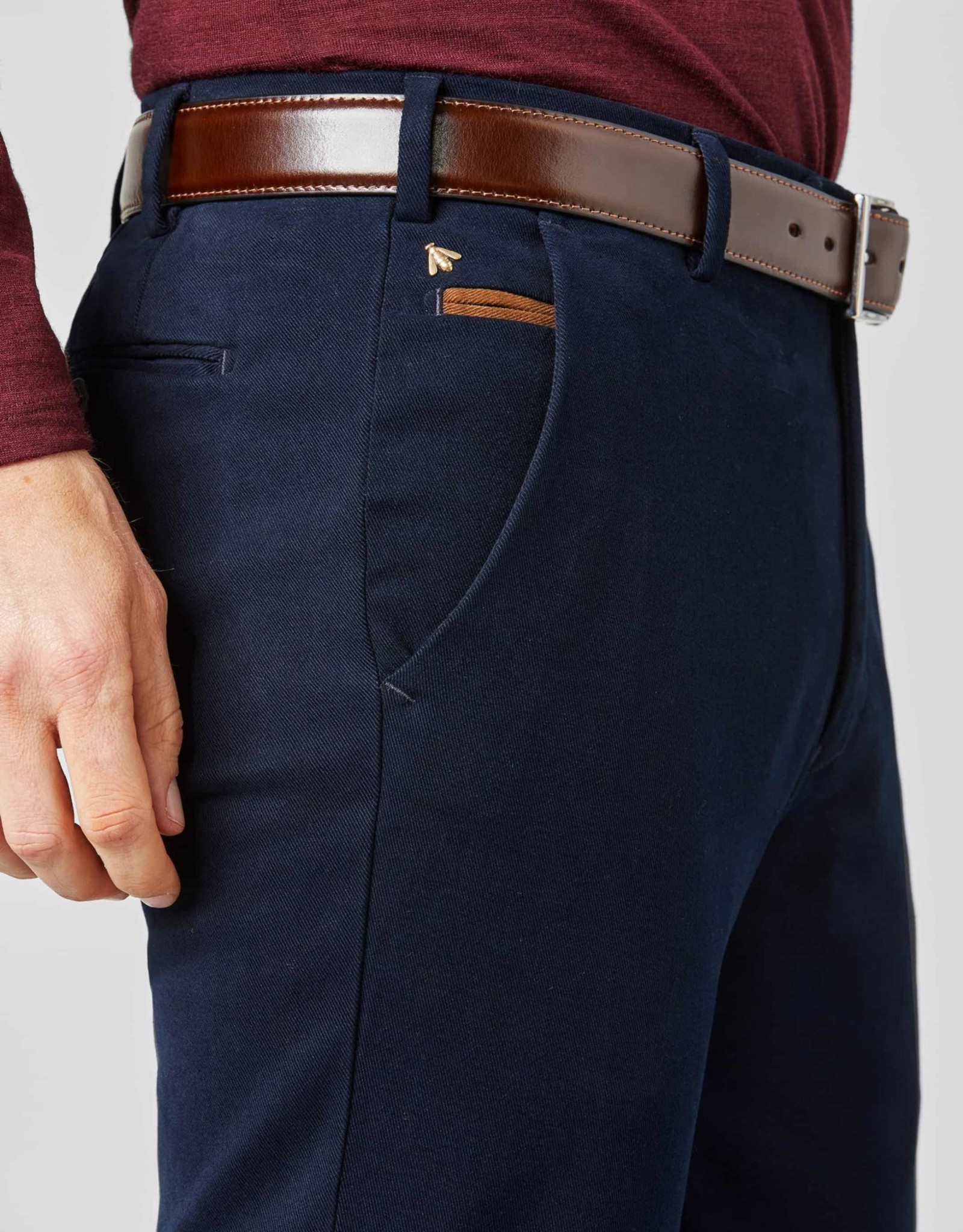 Meyer Exclusive Meyer Exclusive broek katoen blauw Bonn 8572/19