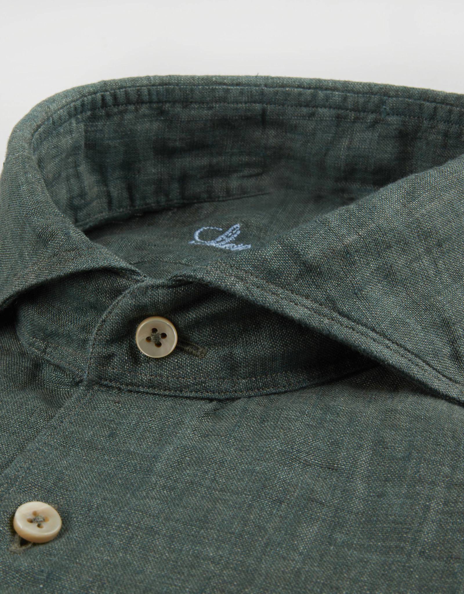 Stenströms Stenströms shirt linen green Slimline