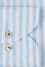 Stenströms Stenströms shirt linen blue striped Slimline