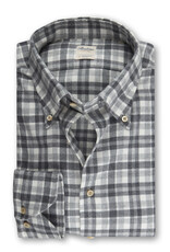 Stenströms Stenströms shirt flannel grey check Fitted body 612261-8428/333