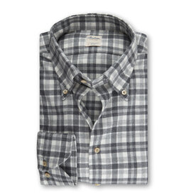 Stenströms Stenströms shirt flannel grey check Fitted body