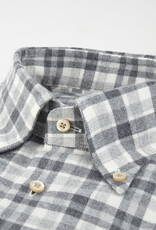 Stenströms Stenströms shirt flannel grey check Fitted body 612261-8428/333