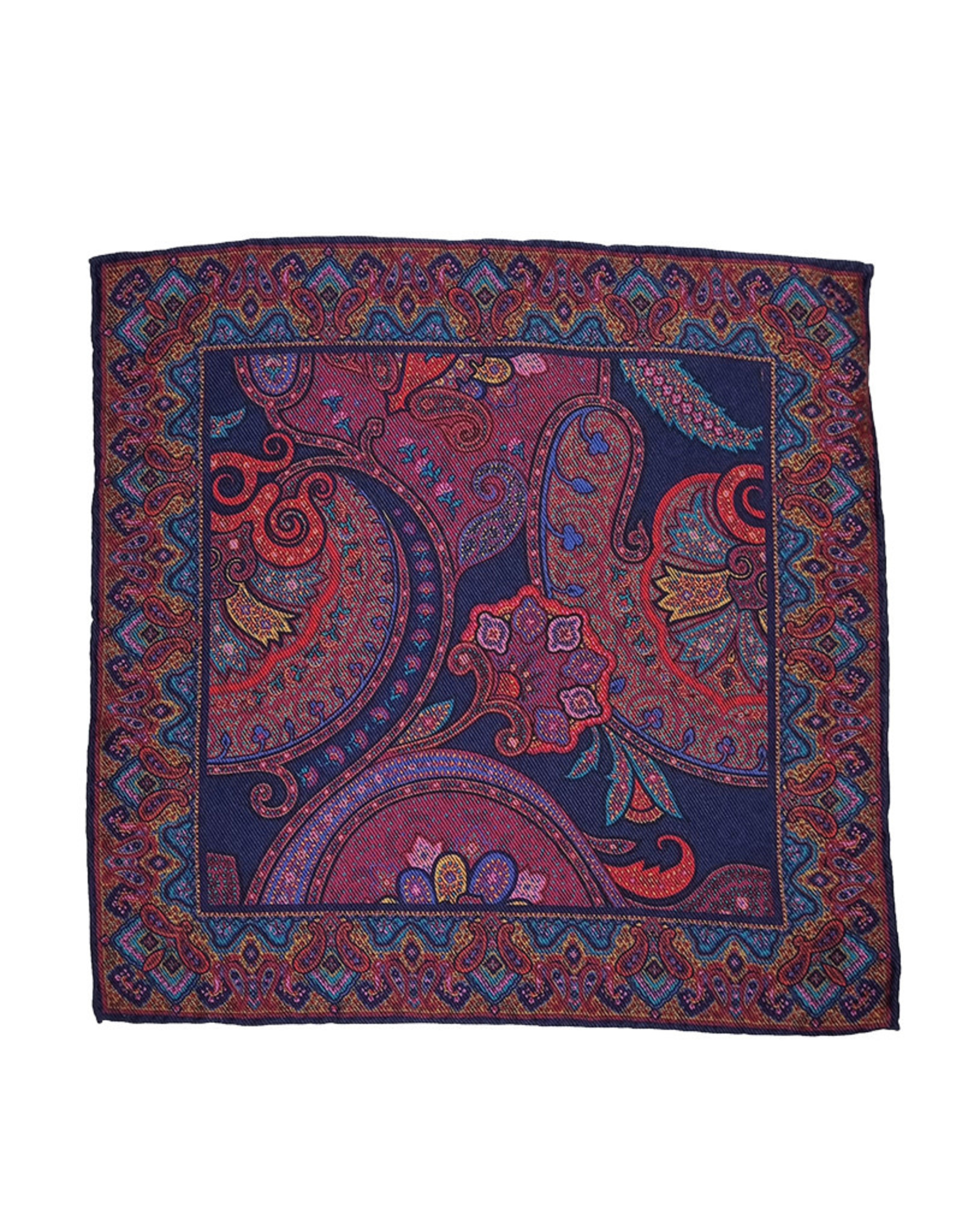 Calabrese Calabrese pocket square paisley blue