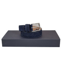 Belts+ Belts+ riem leder blauw Bollicine