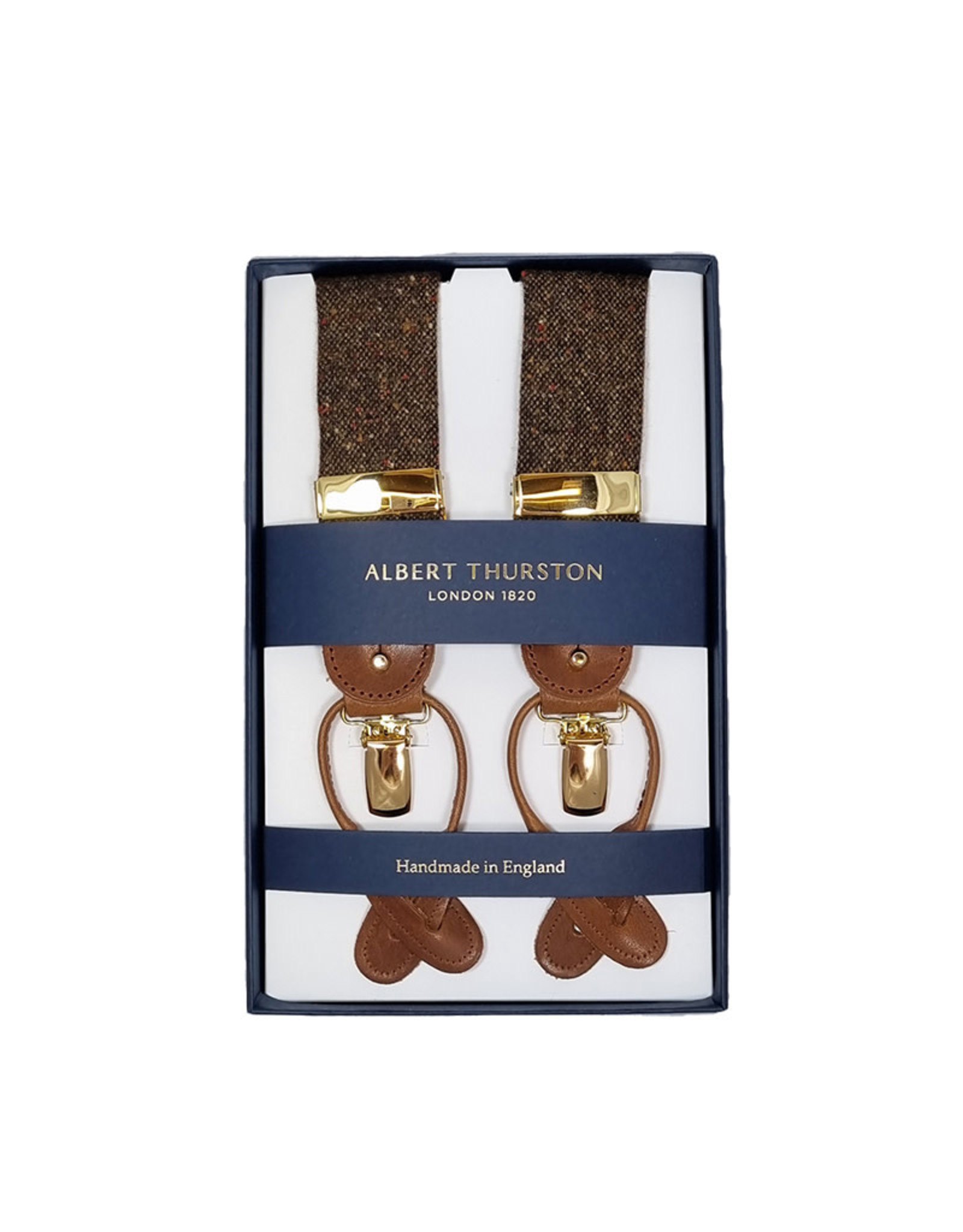 Albert Thurston Albert Thurston suspenders tweed brown