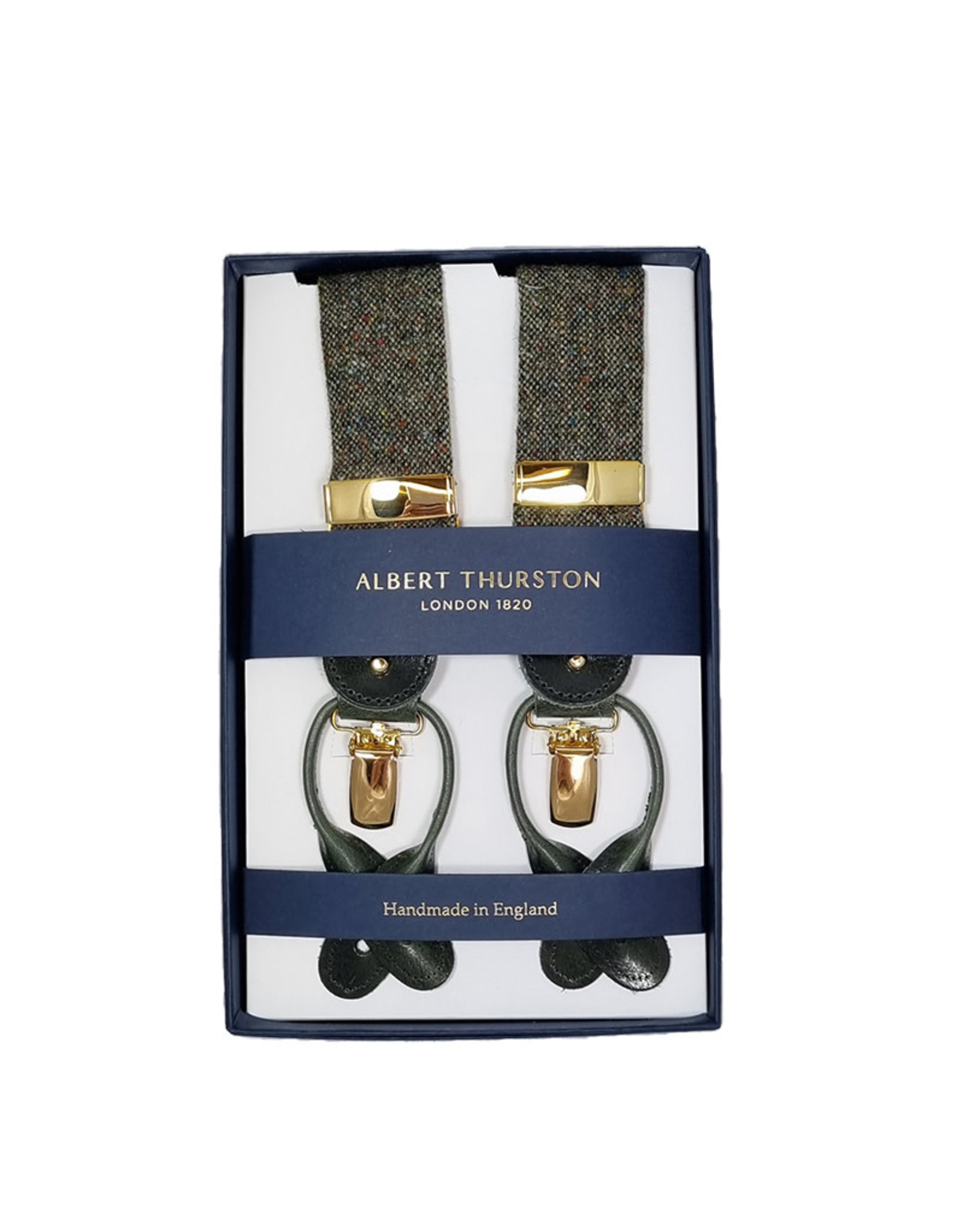 Albert Thurston Albert Thurston suspenders tweed green