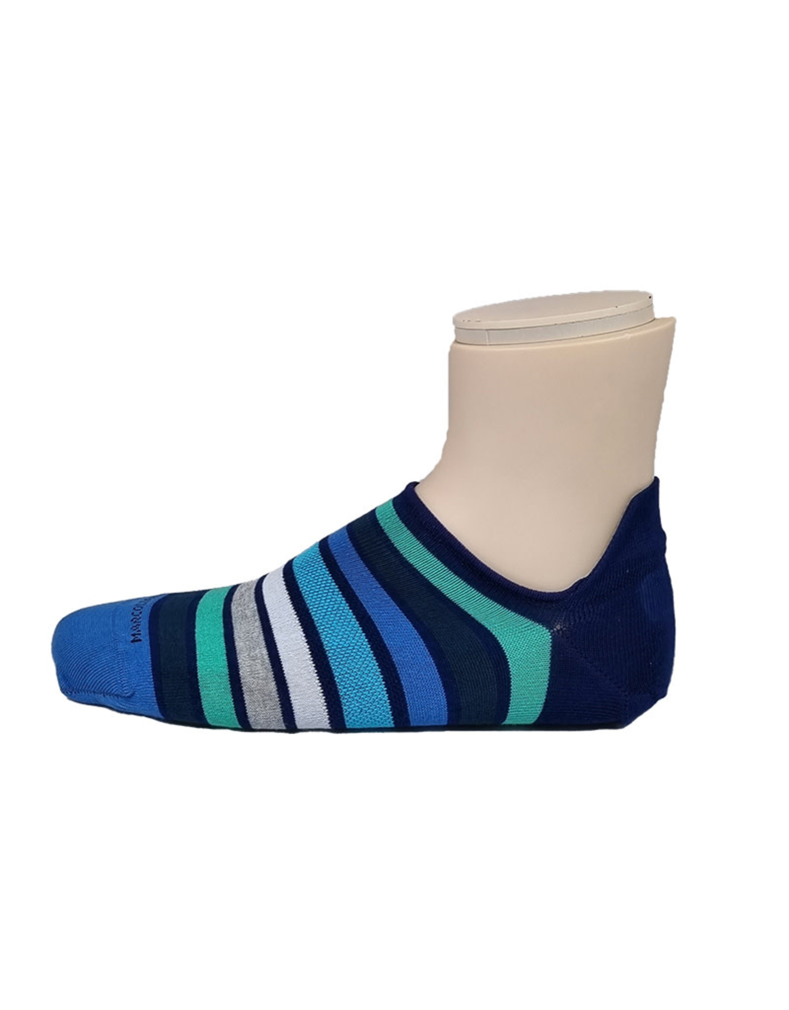 Marcoliani Marcoliani socks navy petrol stripes sneaker
