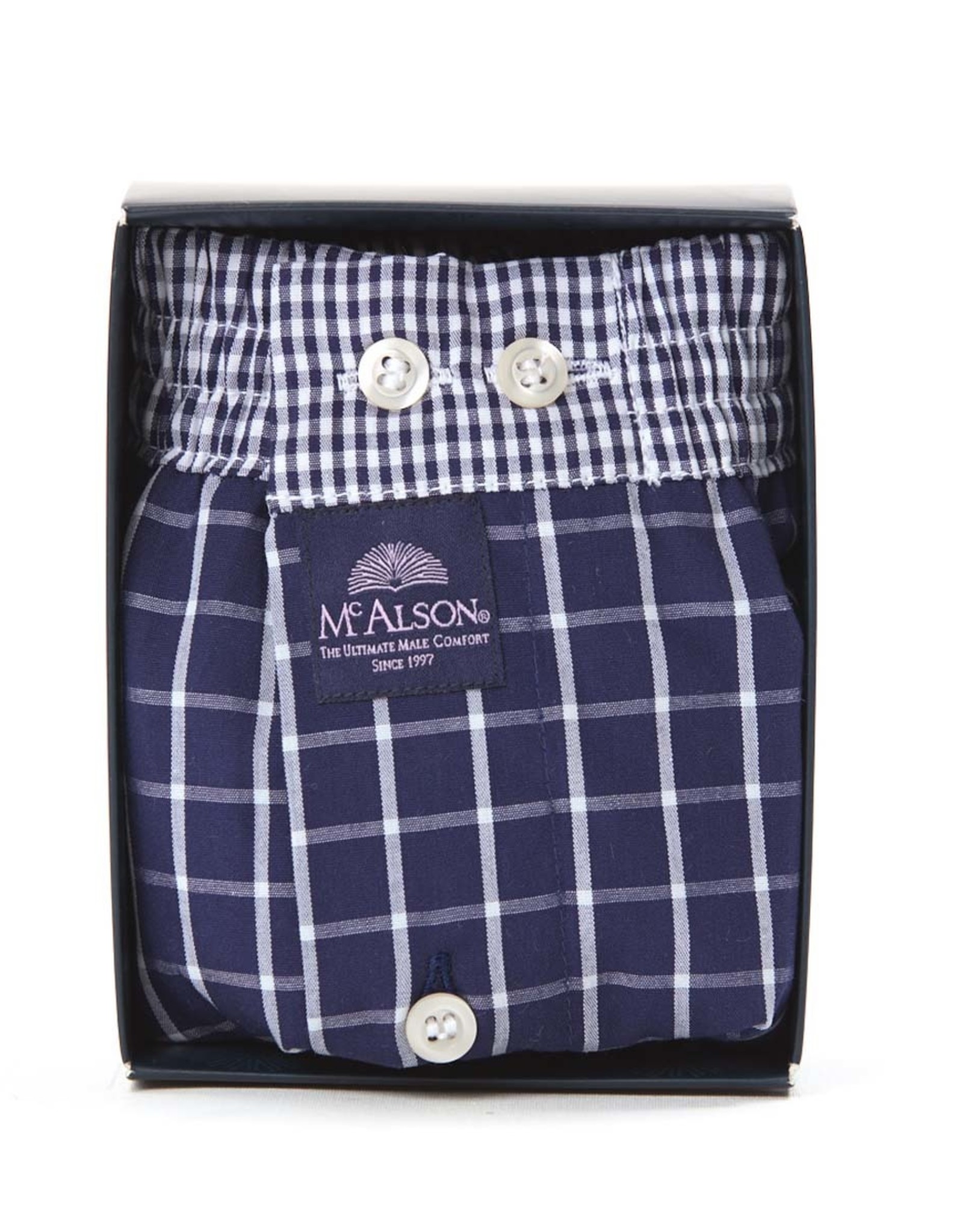 Mc Alson Mc Alson boxer shorts checkered blue navy M0220