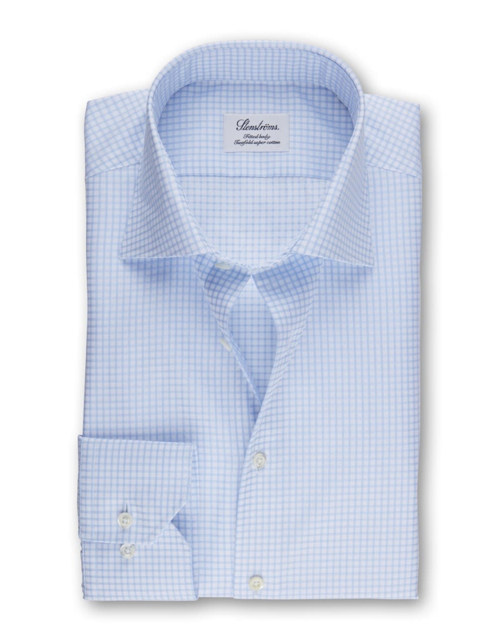 Stenströms Stenströms shirt white-blue check Fitted body