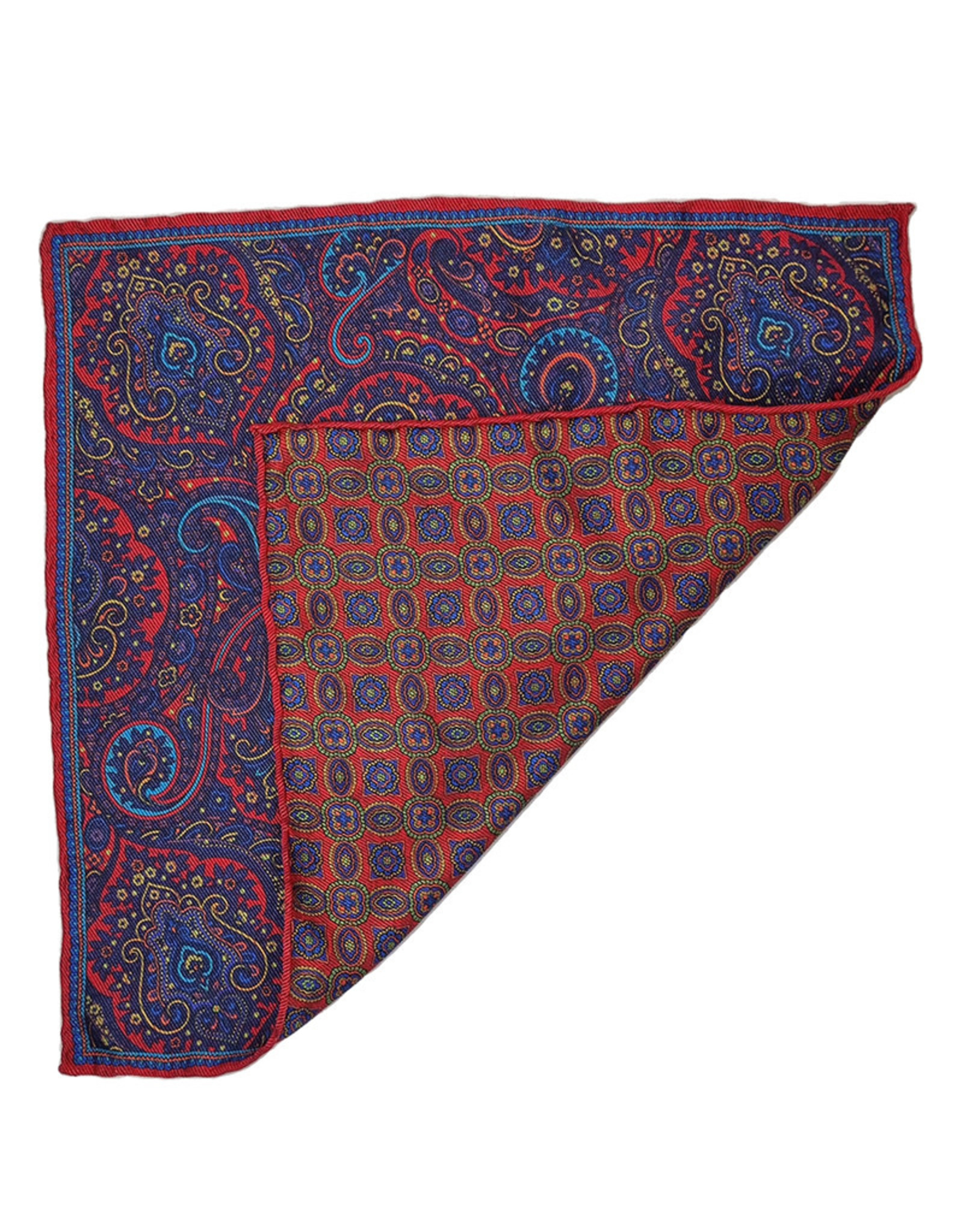 Calabrese Calabrese pocket square flantasy red