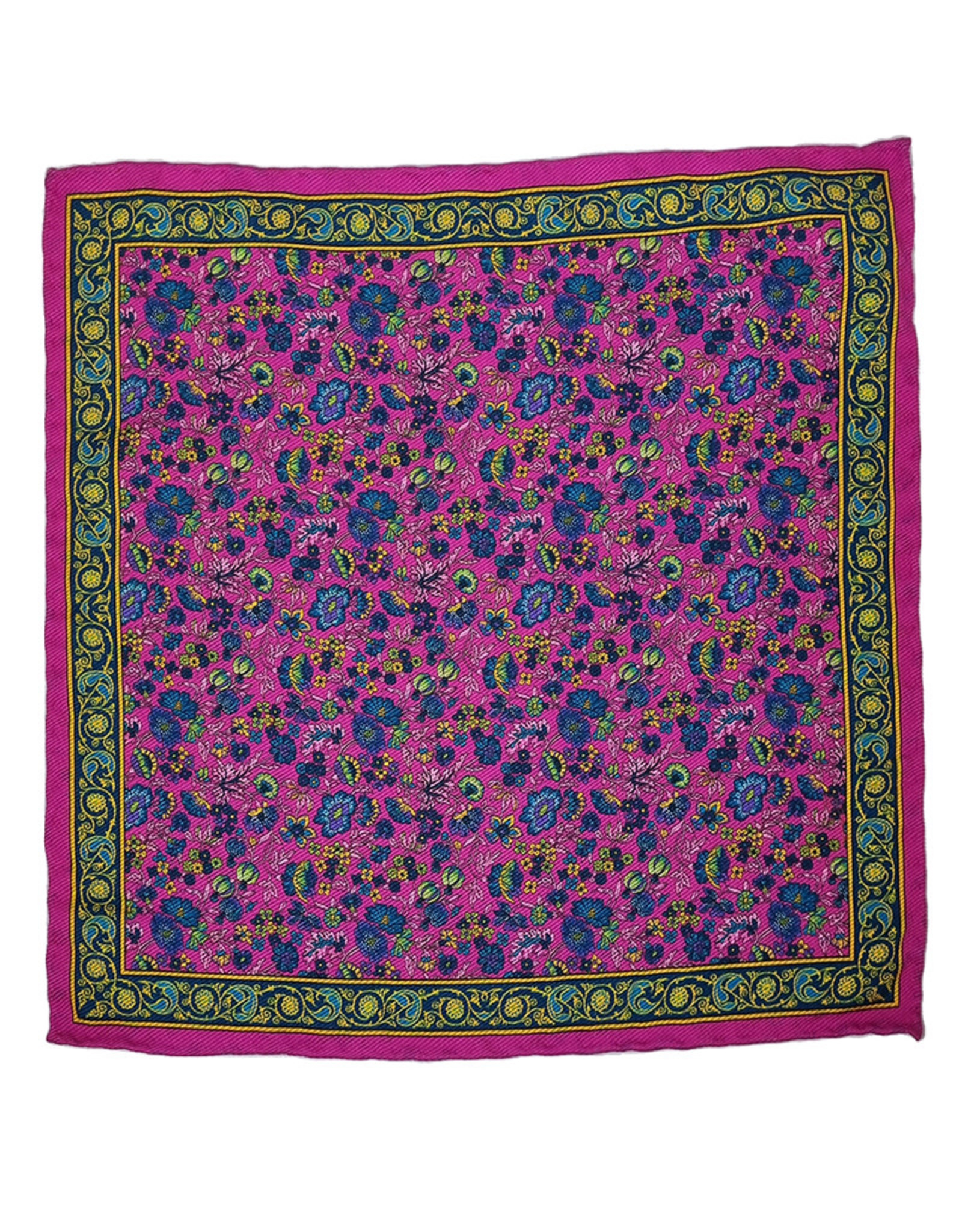 Calabrese Calabrese pocket square flowers fuchsia