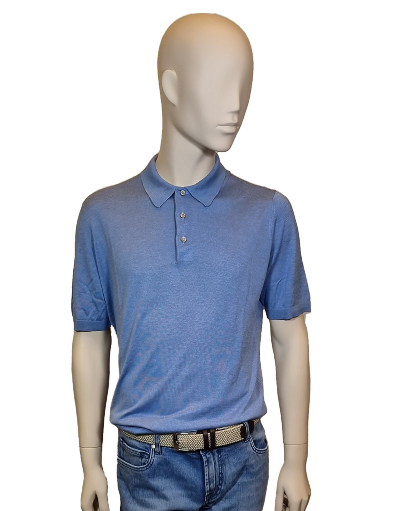 Gran Sasso Sandmore's polo silk light blue