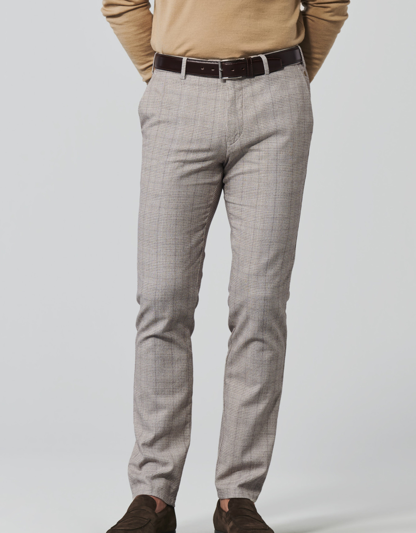 Meyer Exclusive Meyer Exclusive trousers cotton beige check Bonn