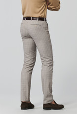 Meyer Exclusive Meyer Exclusive broek katoen beige ruit Bonn 8089/31