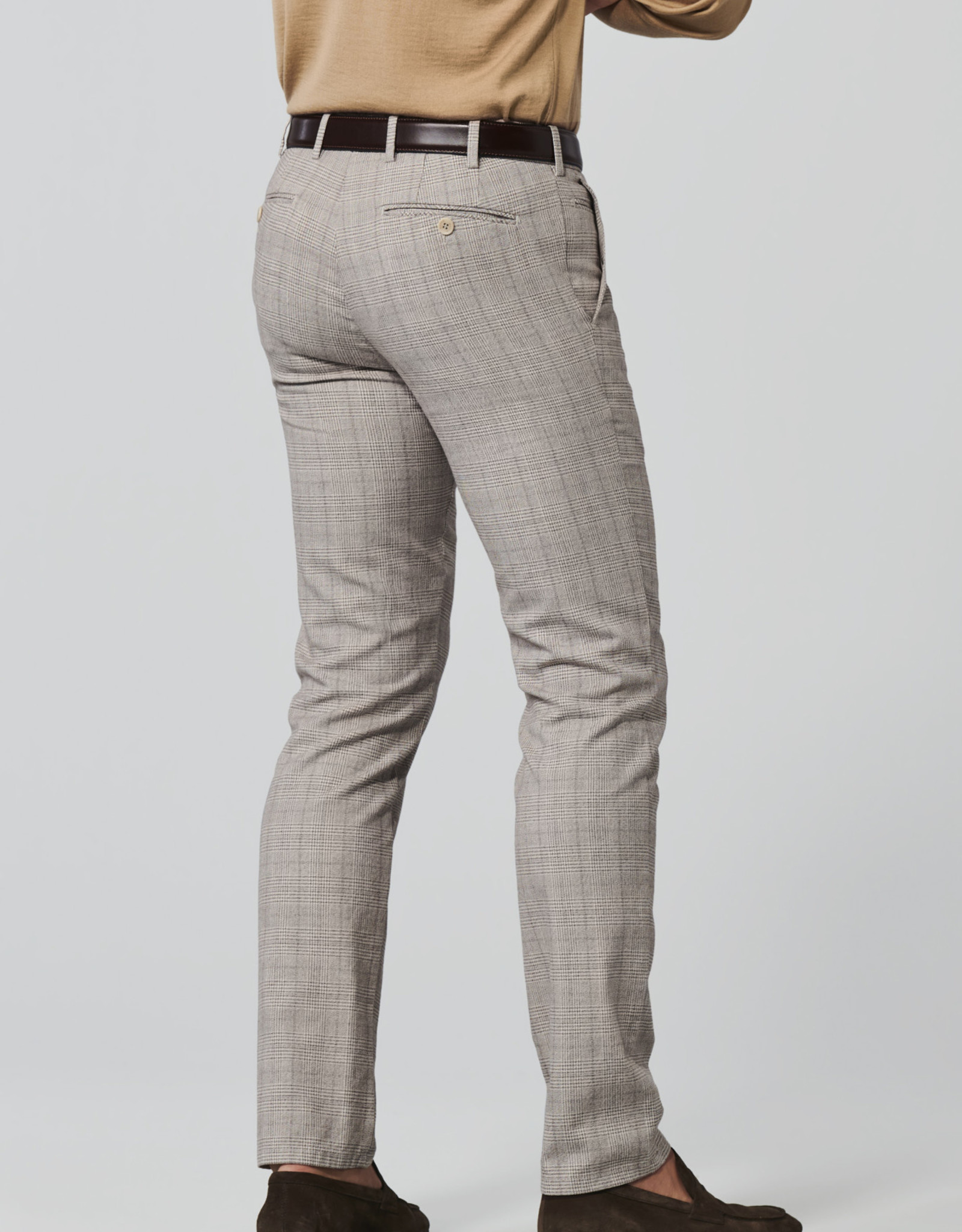 Meyer Exclusive Meyer Exclusive trousers cotton beige check Bonn