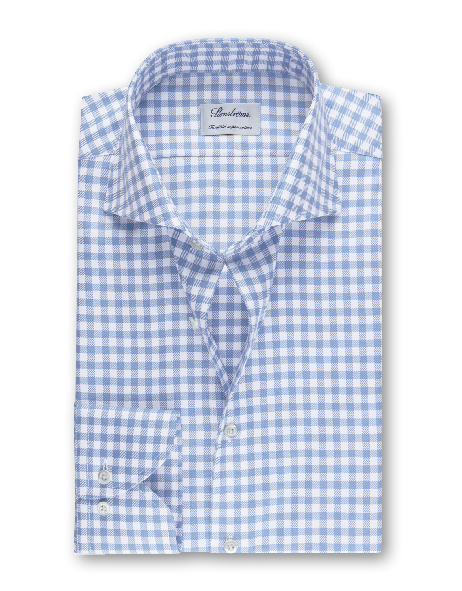 Stenströms Stenströms shirt light blue gingham Fitted body 602111-8202/103