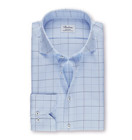 Stenströms Stenströms shirt light blue check Slimline