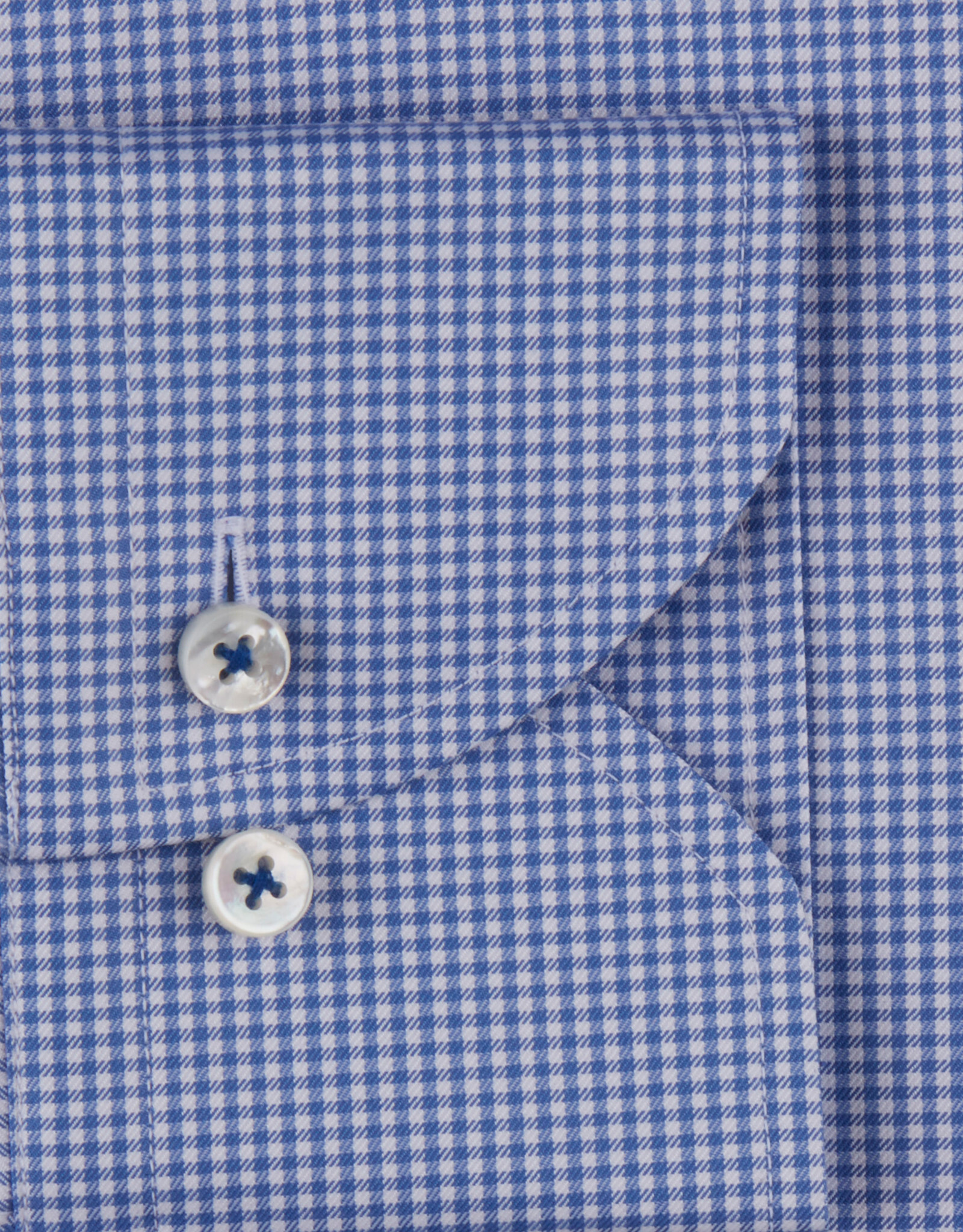 Stenströms Stenströms shirt blue gingham Slimline 722111-5708/113