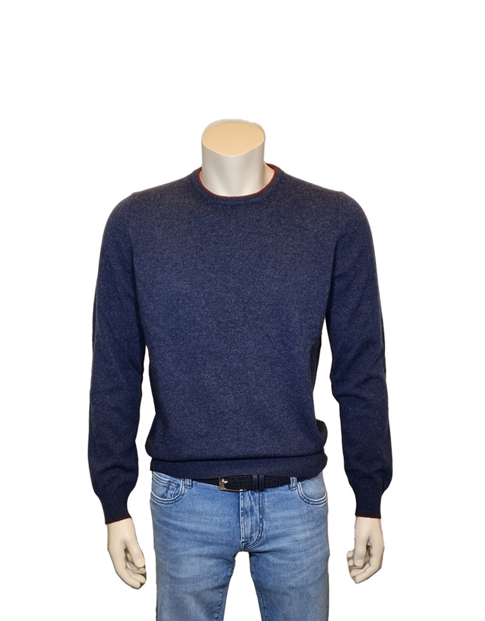 Gran Sasso Sandmore's sweater crew neck blue contrasting details