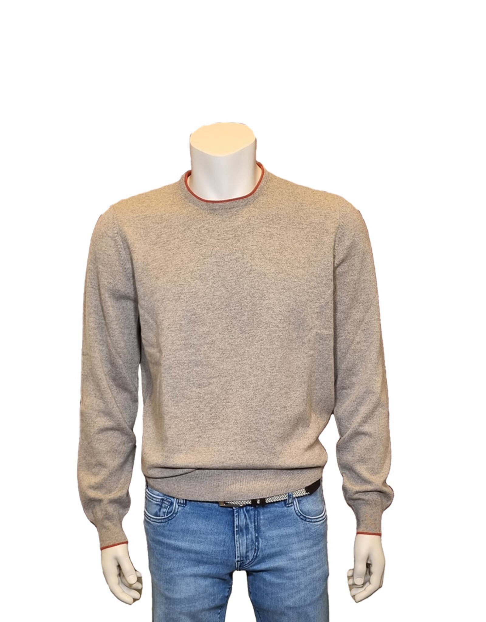 Gran Sasso Sandmore's sweater crew neck beige contrasting details