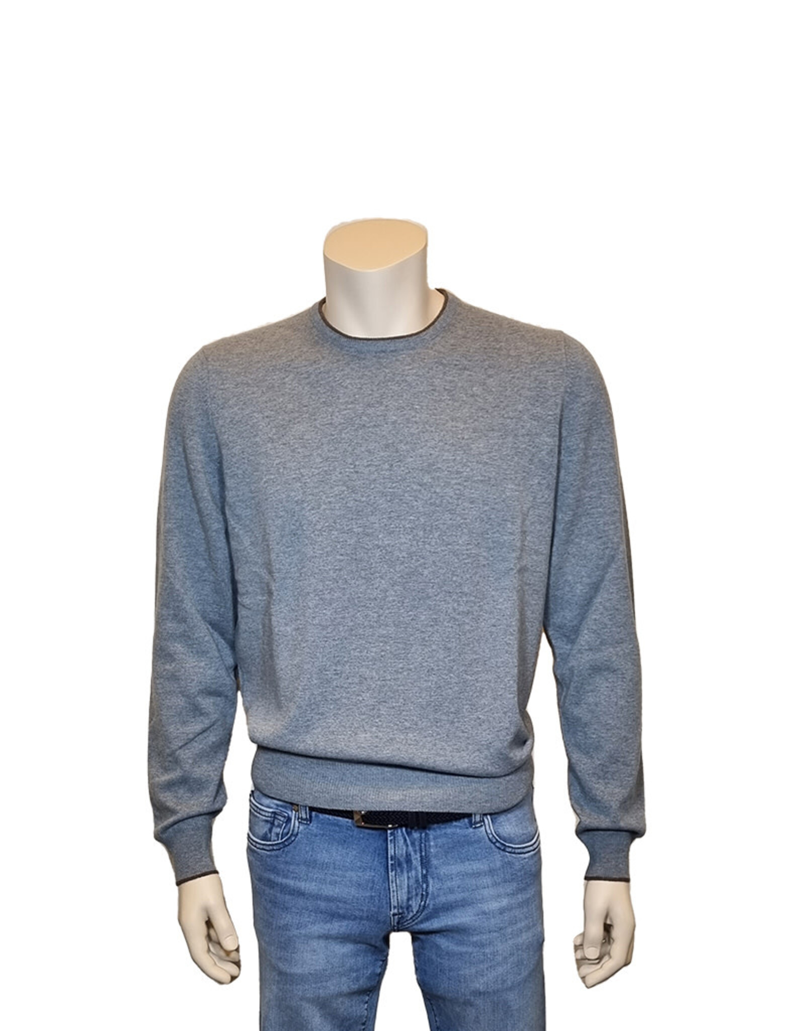 Gran Sasso Sandmore's sweater crew neck light blue contrasting details