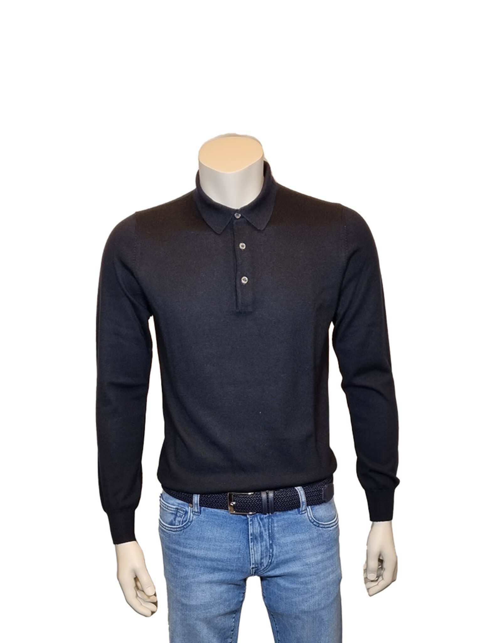 Gran Sasso Sandmore's polo lange mouwen zwart 14290/099 M:55132