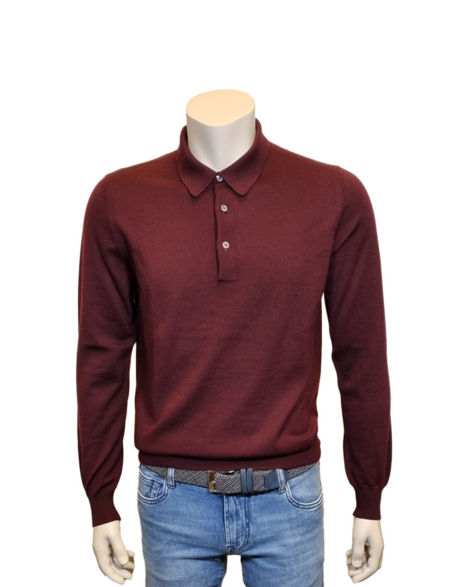 Gran Sasso Sandmore's polo lange mouwen bordeaux 14290/291 M:55132