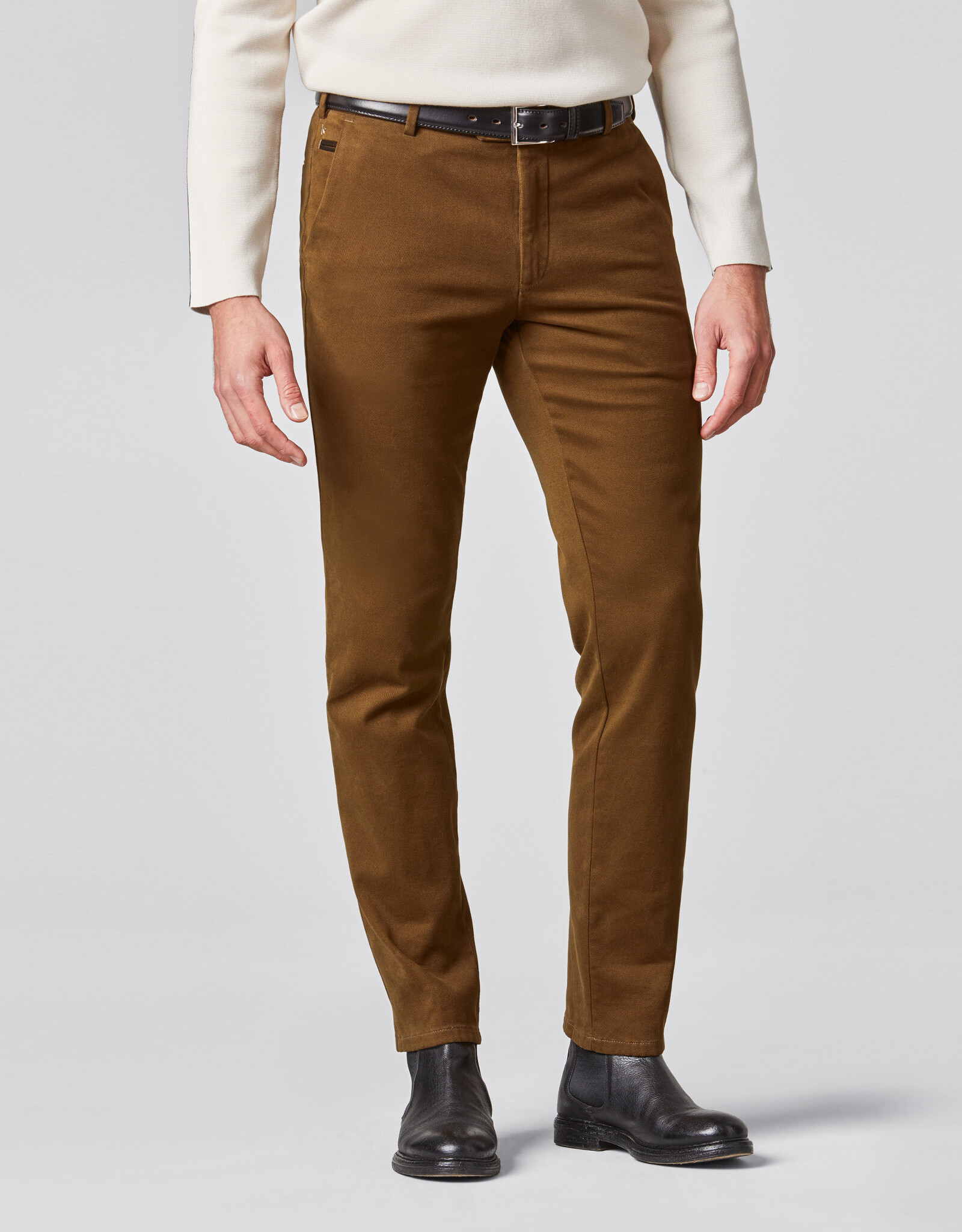 Meyer Exclusive Meyer Exclusive broek katoen camel Bonn 8572/43