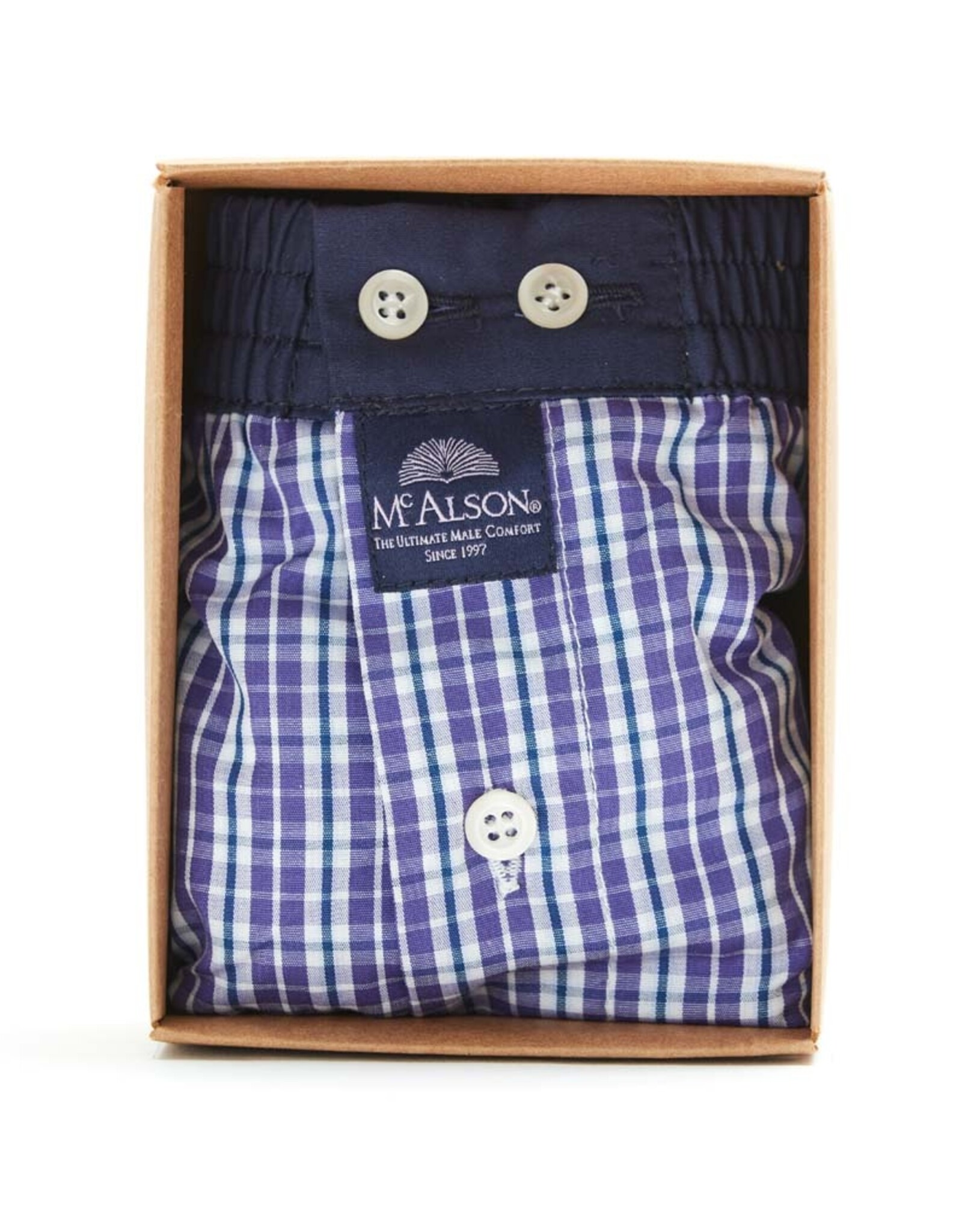 Mc Alson Mc Alson boxer short checkered purple-blue M4850