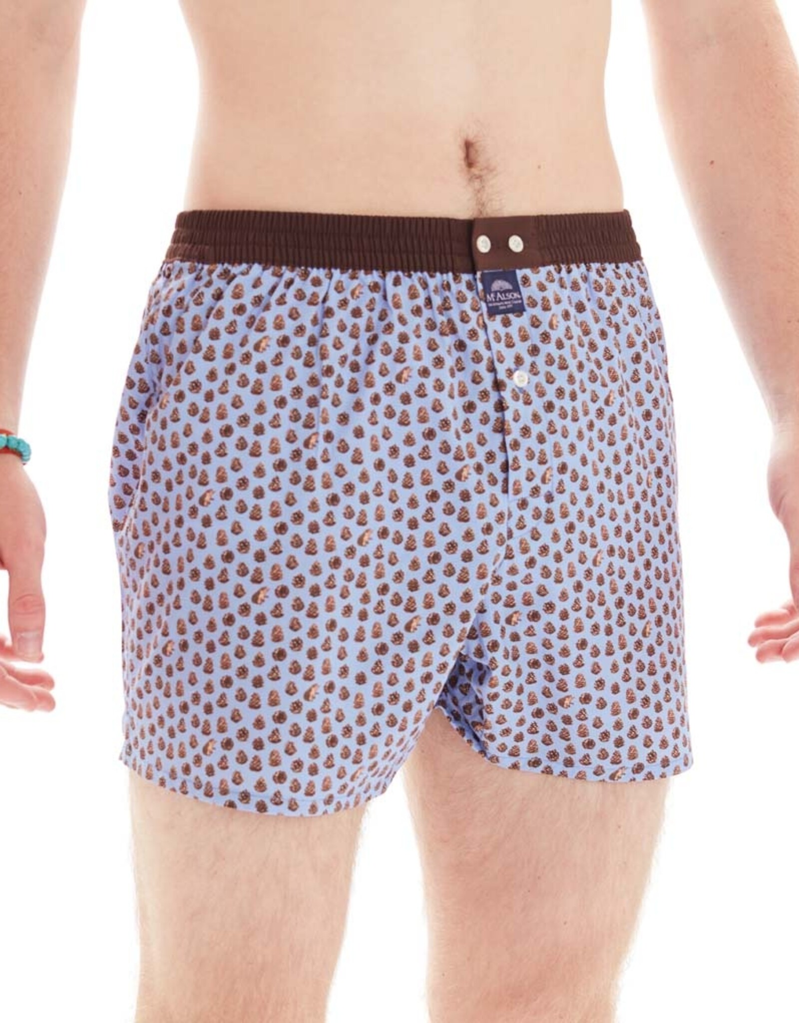 Mc Alson Mc Alson boxershort dennenappel blauw-bruin M4830