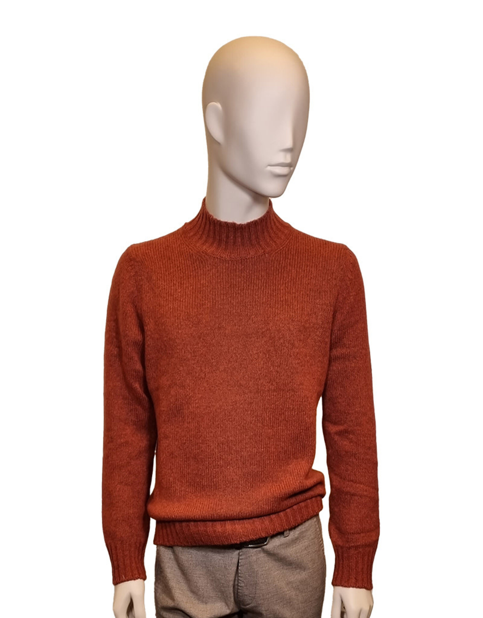 Gran Sasso Sandmore's sweater mock rusty orange