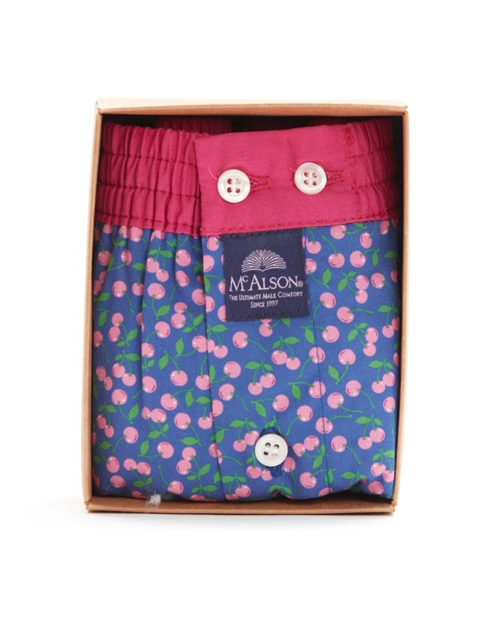 Mc Alson Mc Alson boxershort blauw-roze kers M4959