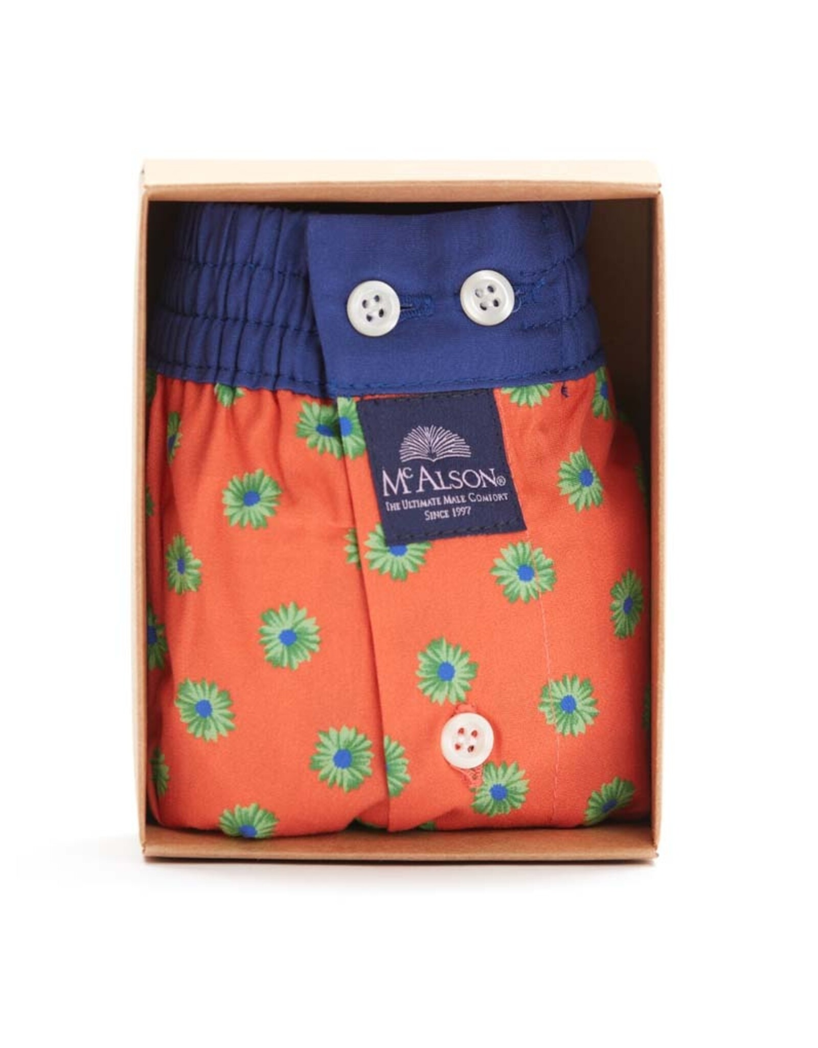 Mc Alson Mc Alson boxershort blauw-oranje bloem M4969