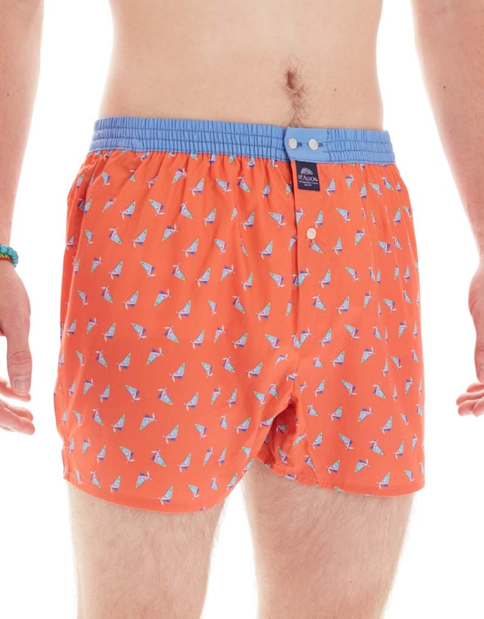 Mc Alson Mc Alson boxershort lichtblauw-oranje windsurfer M4966