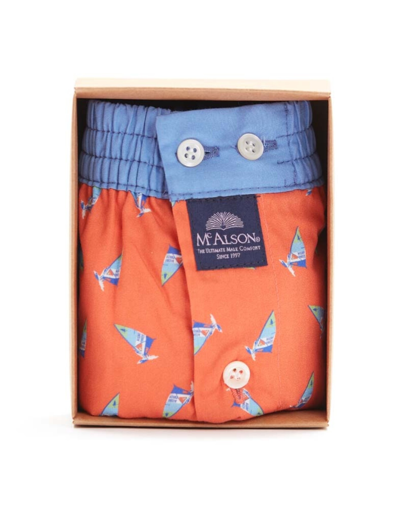 Mc Alson Mc Alson boxershort lichtblauw-oranje windsurfer M4966