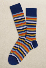 Marcoliani Marcoliani sokken katoen rainbow stripe blauw-oranje 3976T