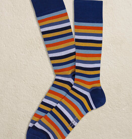 Marcoliani Marcoliani sokken katoen rainbow stripe blauw-oranje