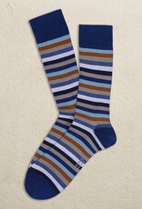 Marcoliani Marcoliani sokken katoen rainbow stripe navy-bruin 3976T