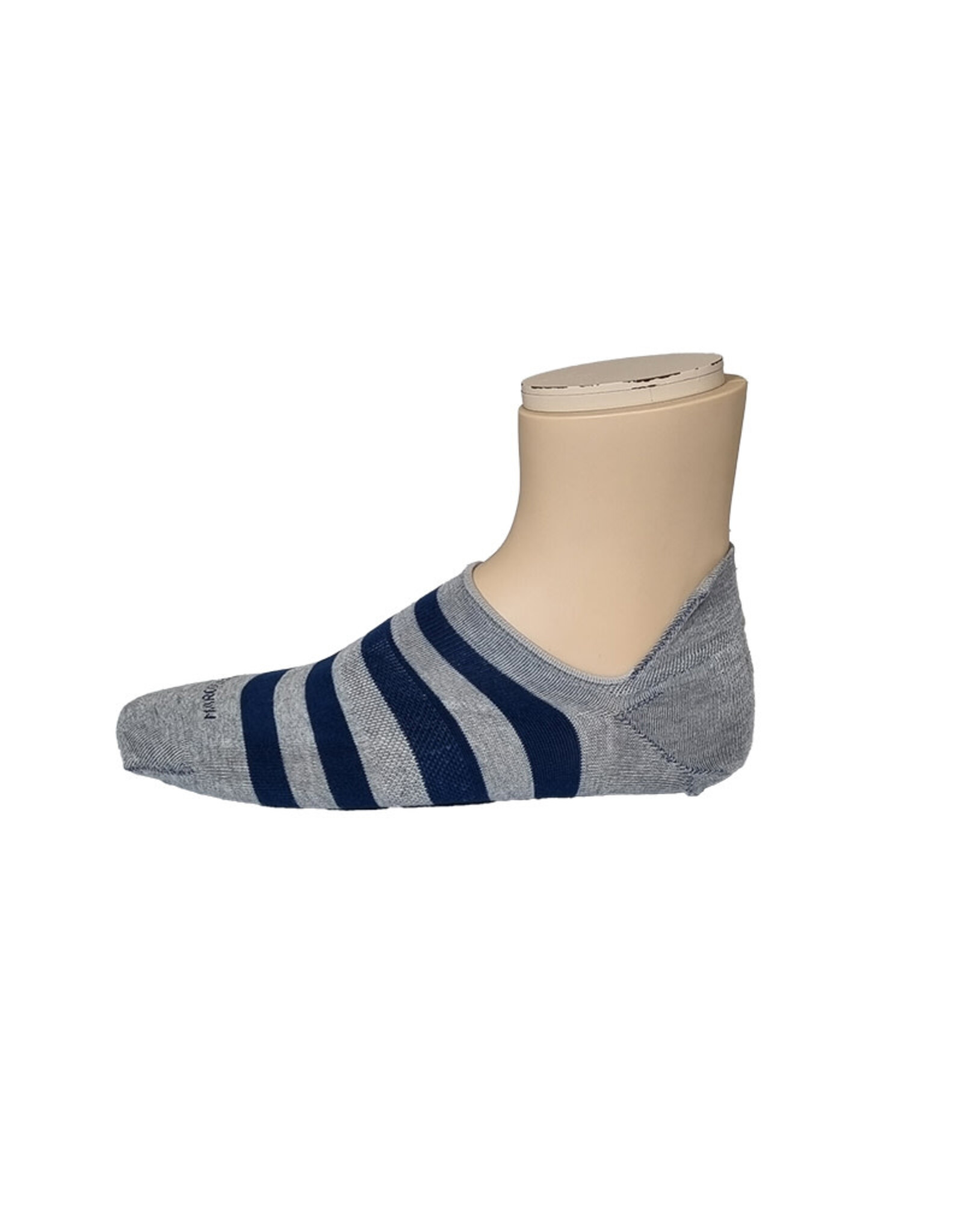 Marcoliani Marcoliani sokken grijs-blauw stripe sneaker 4641K/303