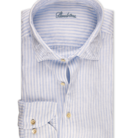 Stenströms Stenströms shirt linen light blue striped Fitted body