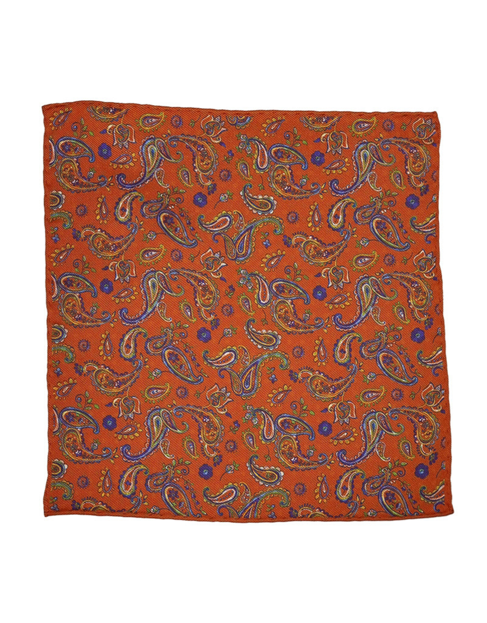 Calabrese Calabrese pocket square paisley orange 8024014/016