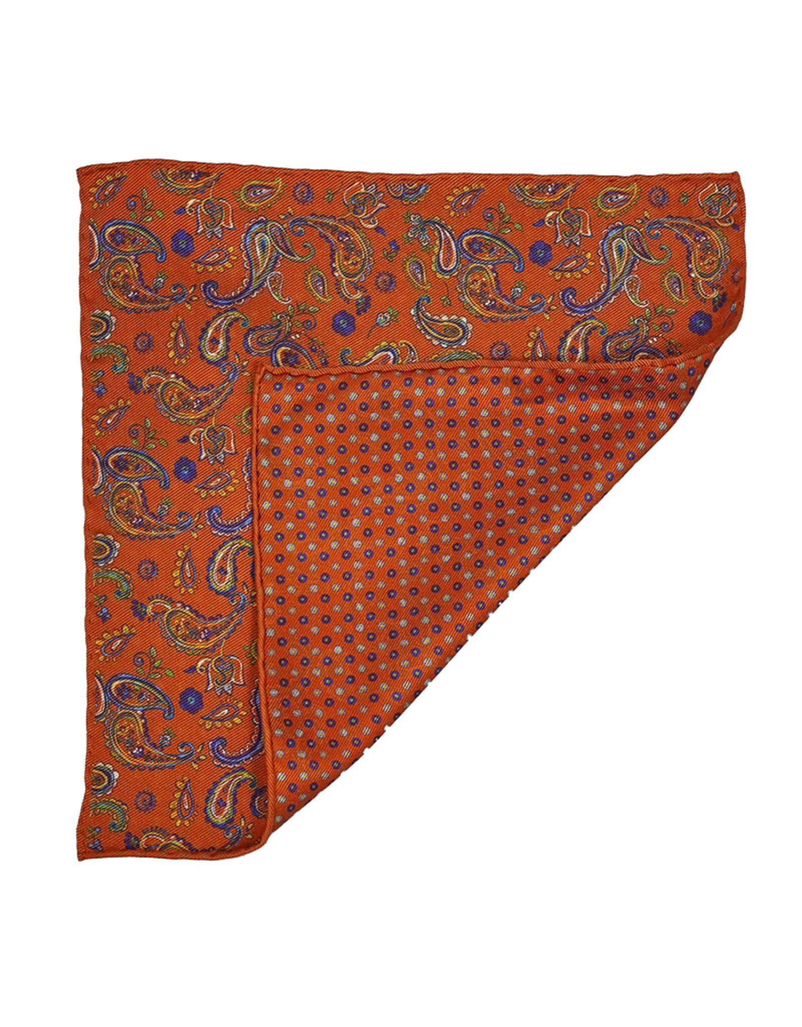 Calabrese Calabrese pocket square paisley orange 8024014/016