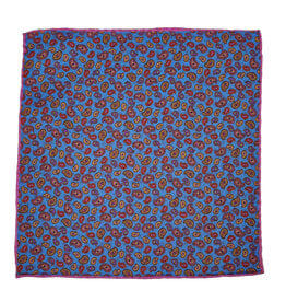 Calabrese Calabrese pocket square light blue paisley
